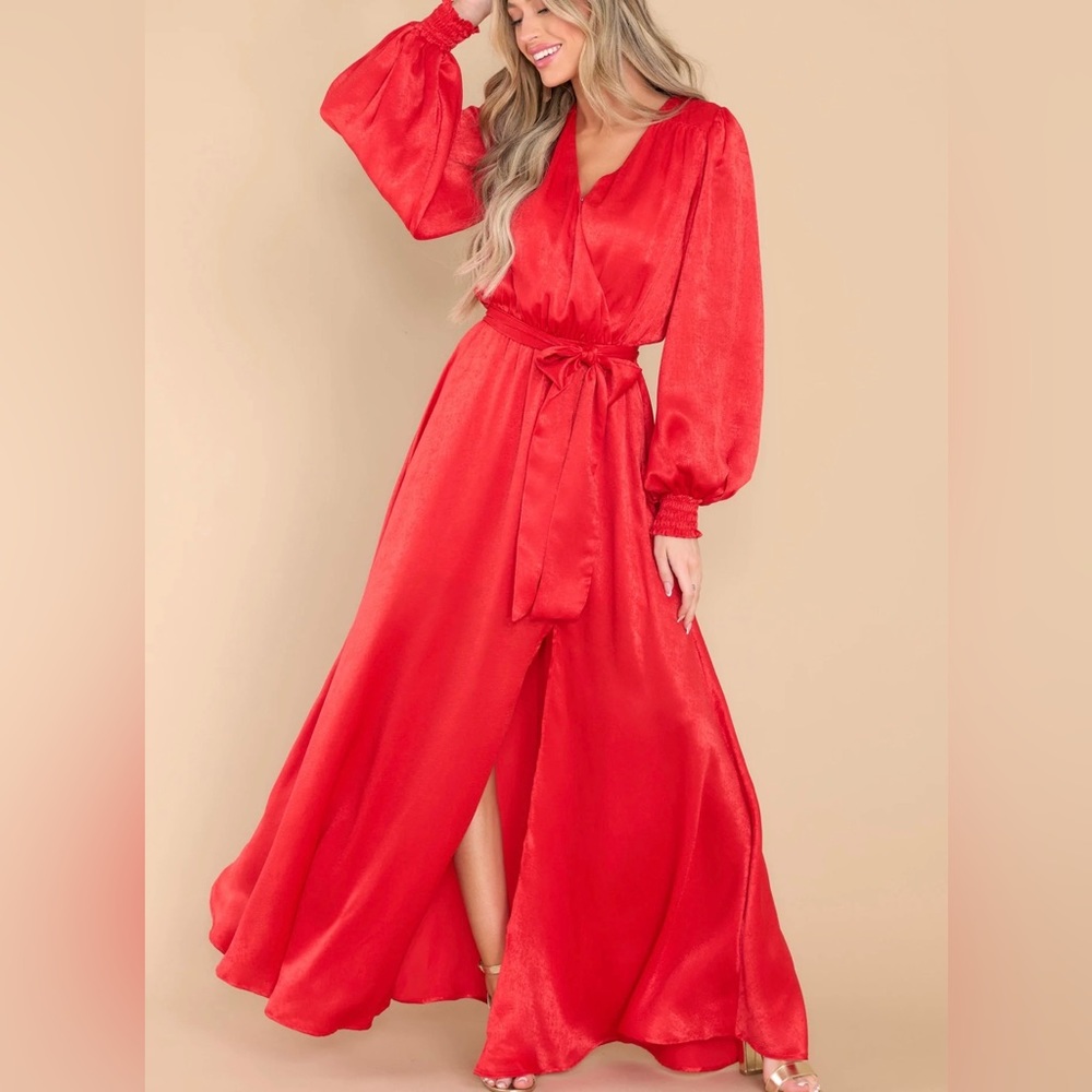 RedDress Boutique XS NEW maxi dress, wrap top slit on the skirt. Christmas Dress